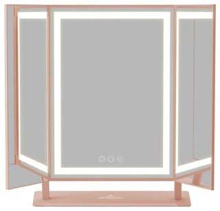 Lavish Tri-Fold LED Tri Tone Makeup Mirror, Rose Gold