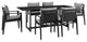 Grand Outdoor Patio 7 Piece Dining Table Set, Aluminum With Grey Cushions