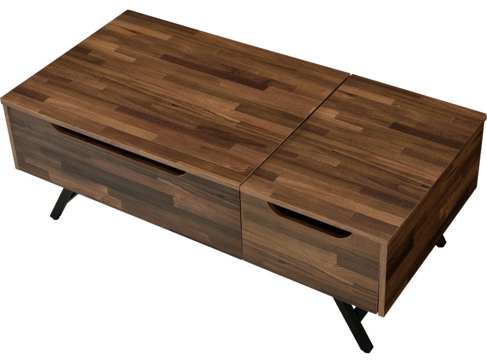 Wooden Coffee Table w/Lift Top, Walnut Finish