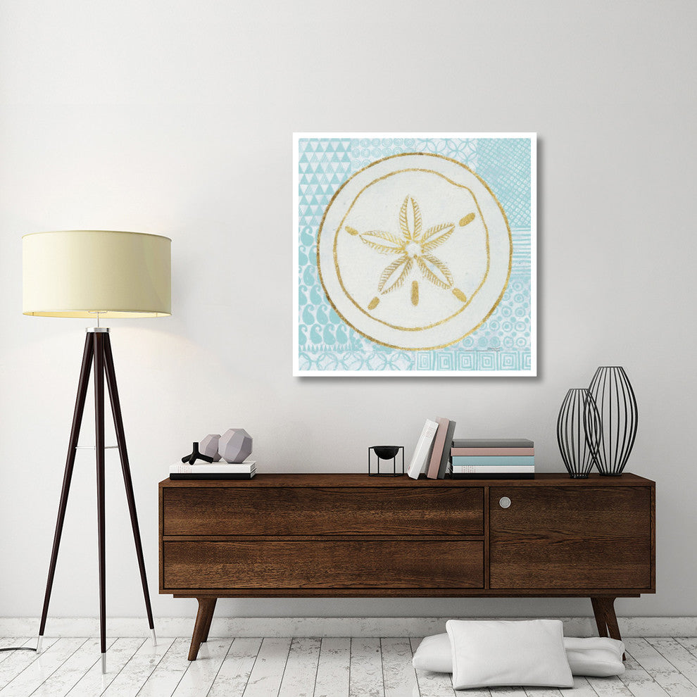 "Summer Shells I Teal and Gold" Digital Paper Print by Kathrine Lovell, 42"x42"