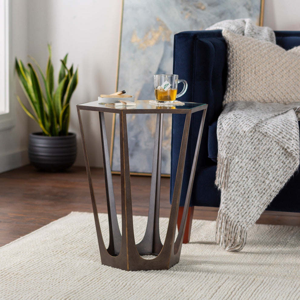 Surya Vortex End Table 22"Hx16"Wx19"D