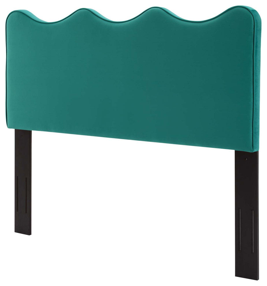 Headboard, King Size, Velvet, Teal Blue, Modern Contemporary, Bedroom Master