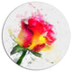 Red Hand-Drawn Rose Watercolor, Flowers Disc Metal Wall Art, 23"