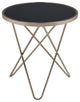 HomeRoots Black Glass and Champagne End Table