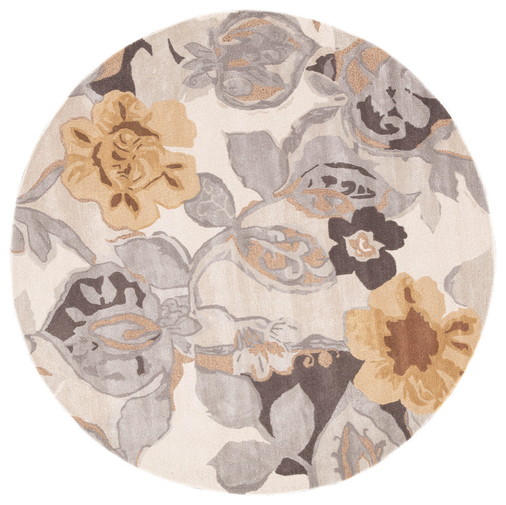 Jaipur Living Petal Pusher Handmade Floral Multicolor/White Area Rug, 8' Round