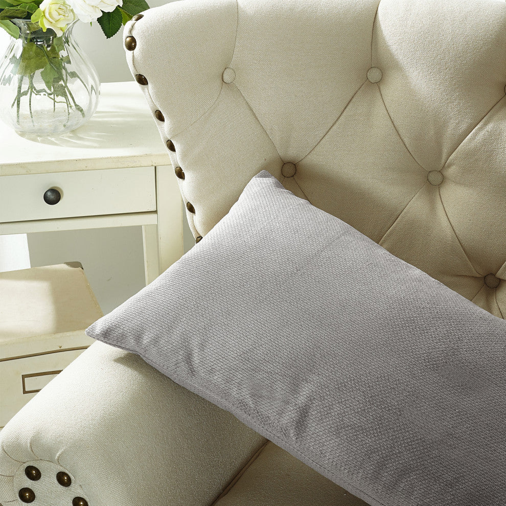 Milliken Plush Pillow Shell 2 Piece Set, Silver, 14" X 26"