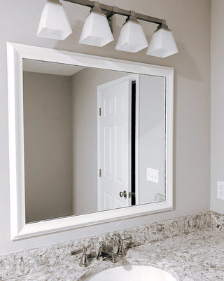 Woodford Framed Wall Mirror, White, 28" X 24"