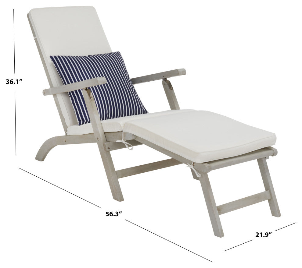 Safavieh Palmdale Outdoor Lounge Chair, Grey / Beige