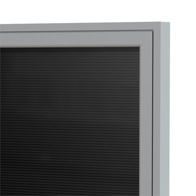Ghent 48"x96" 3-Door Silver Aluminum Frame Vinyl Letterboard - Black