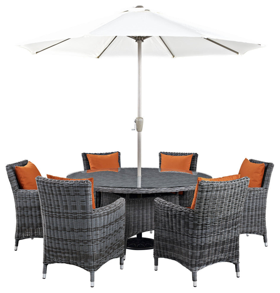 Summon 8-Piece Outdoor Patio Sunbrella Dining Set