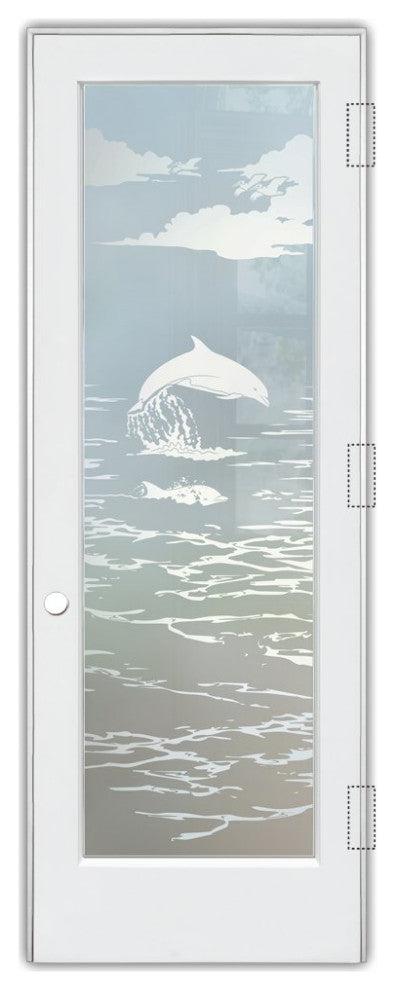 Interior Prehung Door or Interior Slab Door - Dolphins in the Shimmer -...