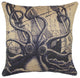Octopus With Ship Burlap Pillow, Navy