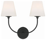 Libby Langdon for Crystorama Sylvan 2-Light Black Forged Wall Mount
