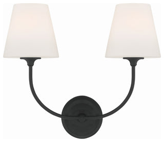 Libby Langdon for Crystorama Sylvan 2-Light Black Forged Wall Mount