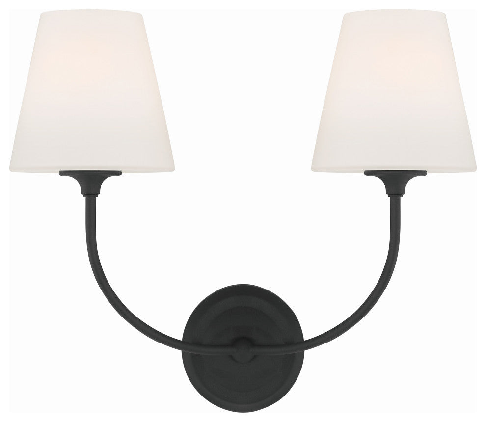 Libby Langdon for Crystorama Sylvan 2-Light Black Forged Wall Mount
