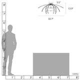 Dahlia Medium Semi-Flush, Black Finish, Opal Glass