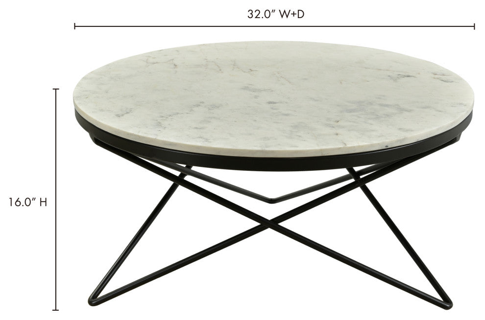 Contemporary Haley Coffee Table Black Base - Black