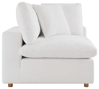 Commix Down Filled Overstuffed 5-Piece Armless Sectional Sofa, Pure White
