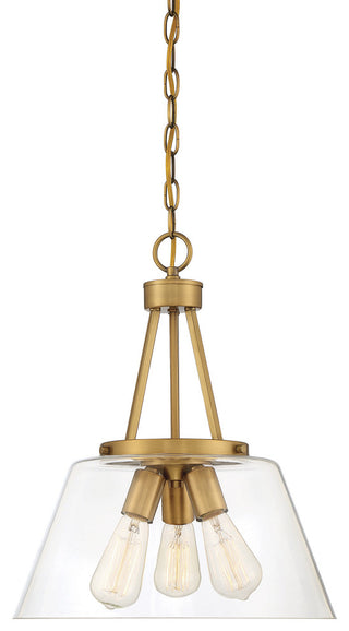 Calhoun 3-Light Warm Brass Pendant