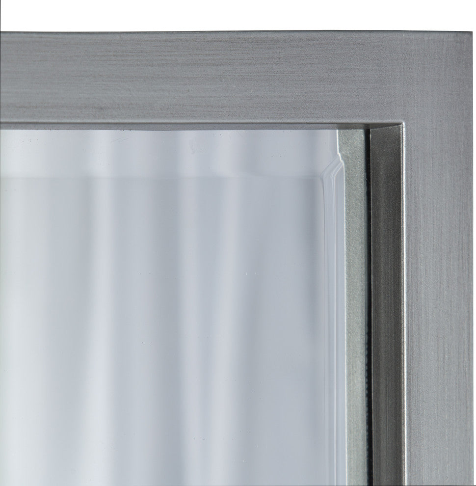 Stryker Windowpane Framed Wall Mirror, Antique Silver