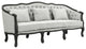 Benzara BM276239 84" Sofa With Cushion Seat, Armrests, Fabric, Gray/Brown