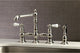 Kingston Brass Bridge Kitchen Faucet With Sprayer, Polished Nickel