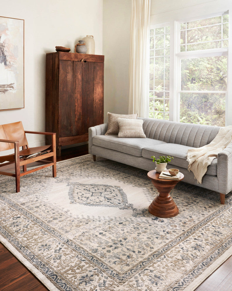 Teagan TEA-02 Area Rug, Oatmeal/Ivory, 2'8"x13'