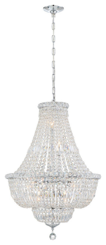 Crystorama ROS-A1009-CH-CL-MWP, 9-Light Chandelier, Polished Chrome