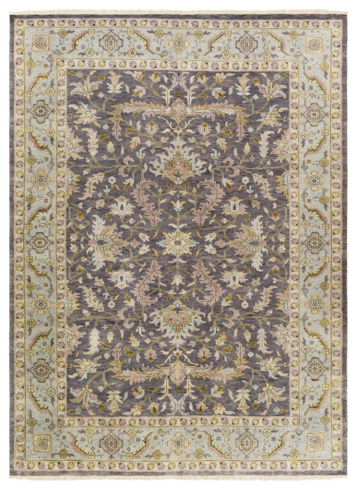 Surya Zeus ZEU-7825 Traditional Area Rug, Charcoal, 9' x 13' Rectangle