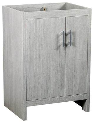 25" Single Vanity, Gray Pine Finish Top With Engineered Stone Top and Oval Sink