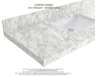 Chicago 42" Single Sink Bathroom Vanity, Black 2" Carrara Marble