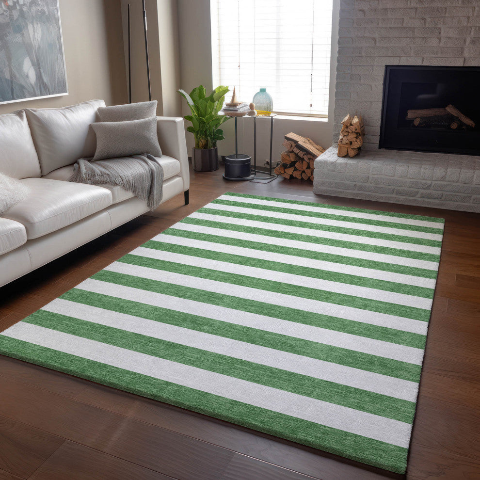 Premium Machine Washable Mayfield AMF528 Green 3' x 5' Rug