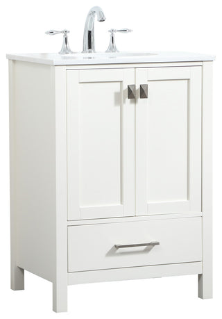 Isabel Single Bathroom Vanity, White, 24", Without Backsplash