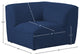Miramar Linen Textured Fabric Upholstered Corner Chair, Navy