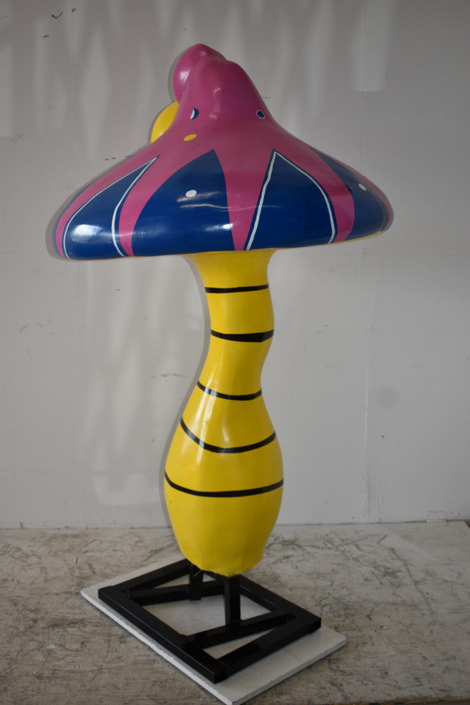 Happy Giant Mushroom Made of Resin for Outdoors Indoors Size: 43" x 43" x 68"H