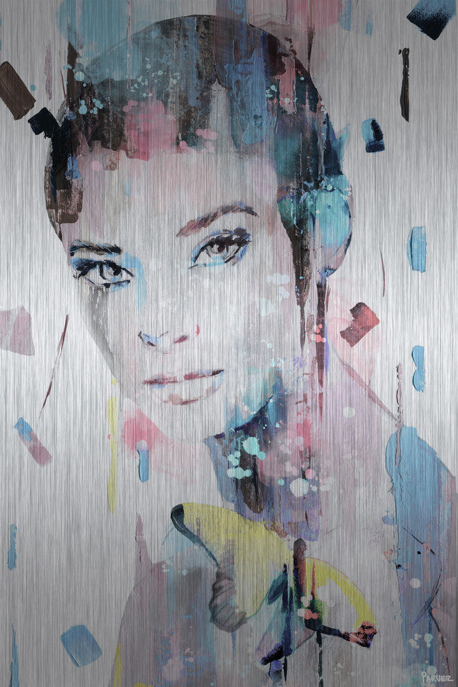 "Pretty Face" Painting Print on Brushed Aluminum, 8"x12"