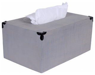 HomeRoots Rustic Gray Mango Wood Rectangular Tissue Holder