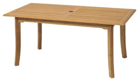 7-Piece Teak Set, 71" Rectangle Table, 6 Giva Chairs, Sunbrella Cushion, Henna