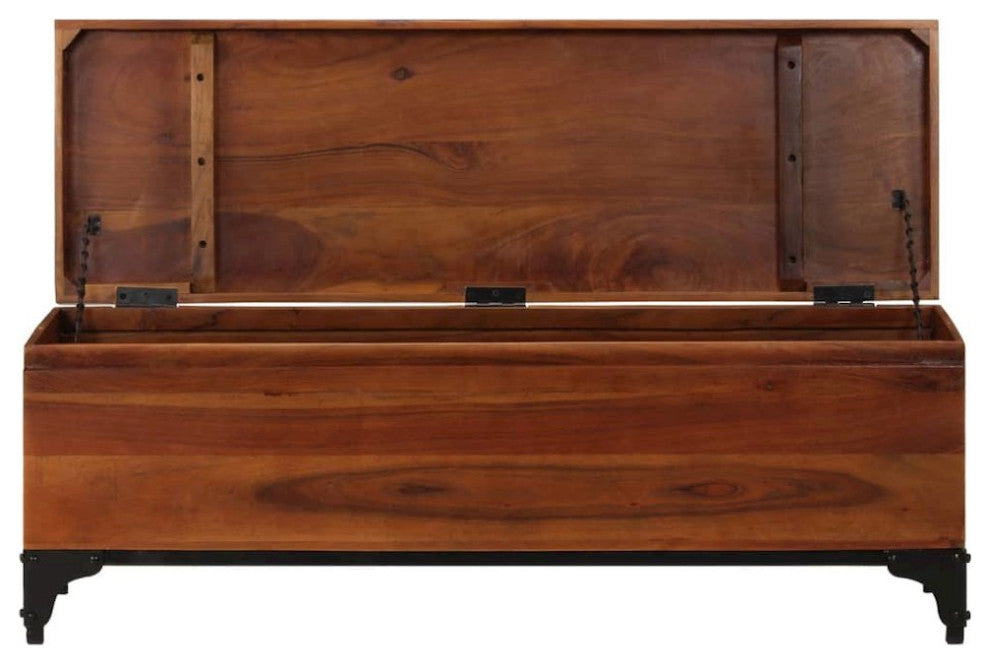 Storage Trunk 43.3X13.8X16.1 Solid Acacia Wood