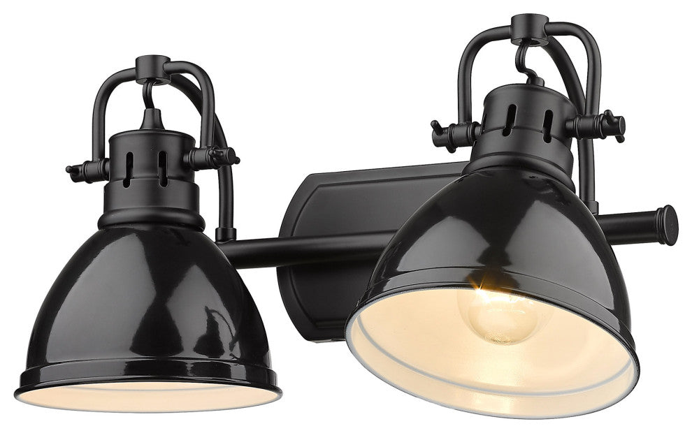 Duncan 2-Light Bath Vanity With Black Shade