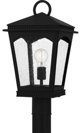 Huck One Light Outdoor Post Lantern in Earth Black