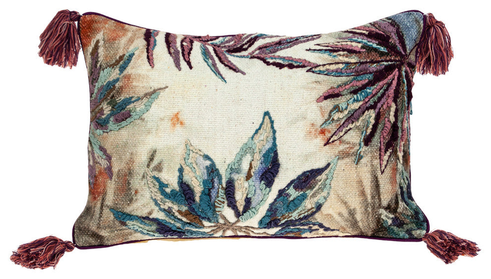 14"x20" Multicolor Cotton Throw Pillow
