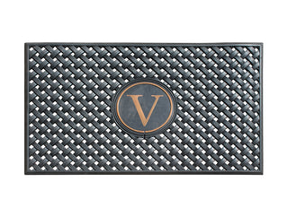 A1HC 100% Rubber Monogrammed Heavy Duty Durable Doormat 24"x39" V