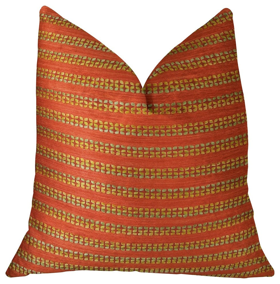 Carmine Red Handmade Luxury Pillow, 22"x22"