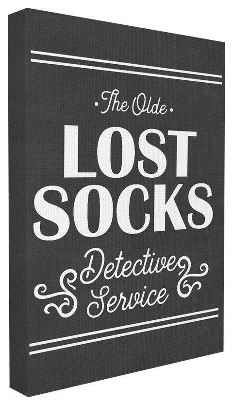 Olde Lost Socks Detective Service, 16"x20", Stretched Canvas Wall Art