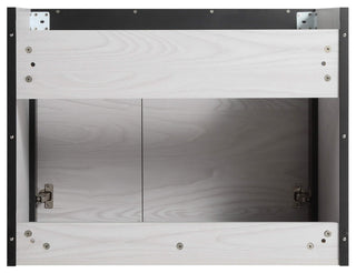 Oakville Wall Mount Bathroom Vanity, Mild Grey Oak, 30", Black Hardware