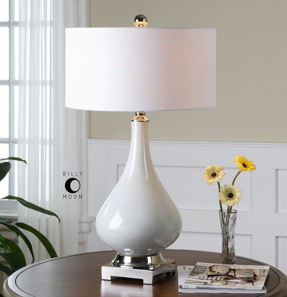Uttermost 26768-1 Helton White Table Lamp