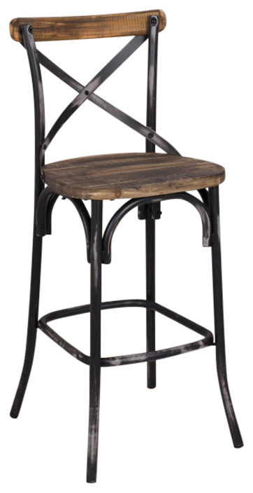 Antique Black Reclaimed Wooden Bar Chair