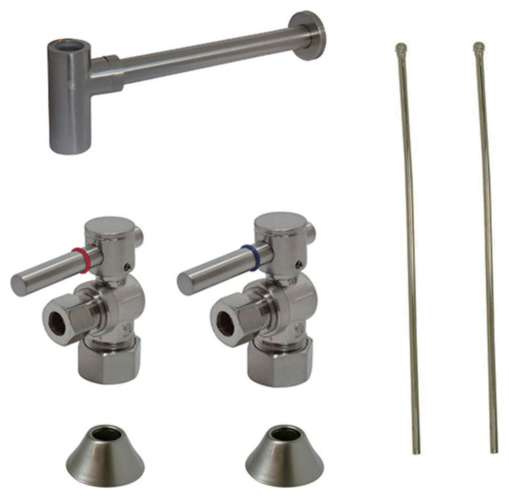 Kingston Brass Plumbing Sink Trim Kit With Bottle Trap, Brushed Nickel