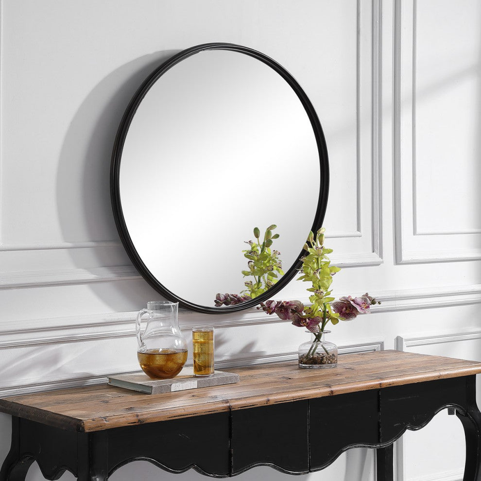 Uttermost Belham Round Iron Mirror 09692
